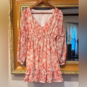 Dizzy Lizzy Pink & White Romantic Mini Dress - Size S